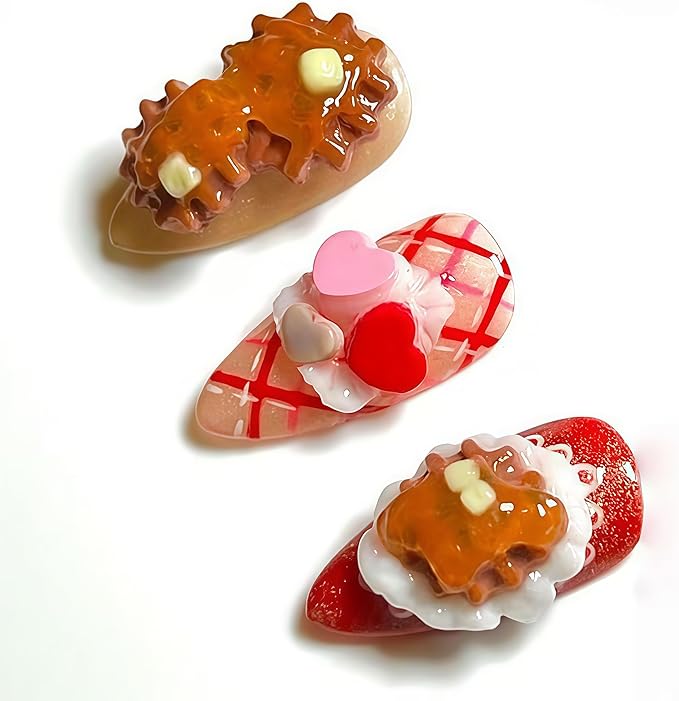 3D Waffles Gel Nail Art Mold Arts Resin Biscuit Molds for Accessories Supplies Dessert Silicone Tools Nails Style