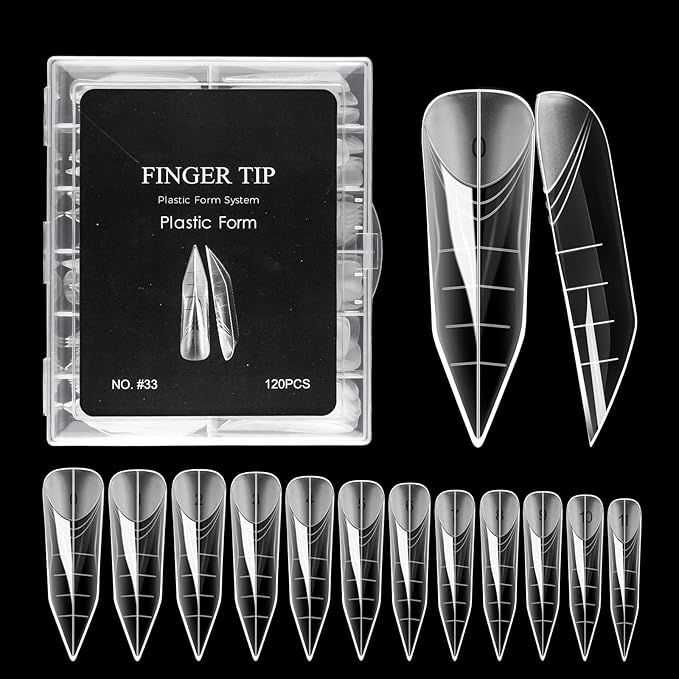 NMKL38 120PCS Dual Nail Forms 12 Sizes Extension Poly Nail Gel Full Cover