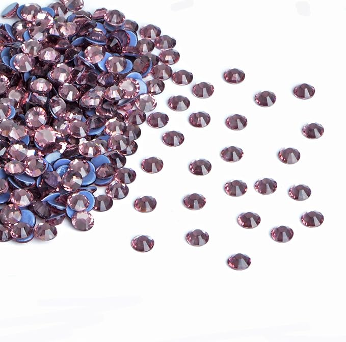 2880 Pieces SS12 Lt. Amethyst Hotfix Rhinestones Flatback Round Crystal Glass Rhinestones Gems for Crafts Nail Face Art Clothes Shoes Bags DIY