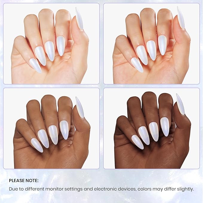 Beetles Pearl Gel Nail Polish, 1 Pcs 15ml Pearl White Glitter Blue Gel Polish Soak Off Shimmer Nail Art Crystal Snowflakes Manicure Salon Diy Home Uv Nail Art Designm