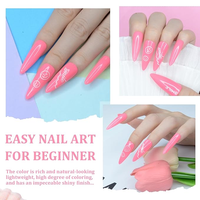 Hot Pink Dip Powder, 1OZ Nail Dipping Powder for Long-lasting 28 Days+ Dip Nail Art French Manicure Nail Starter & Professional Home DIY Salon Use 28g