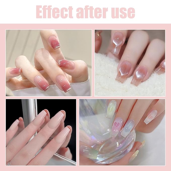 WOKOTO 4 Pcs Ombre Nail Brush For Gel Nails Gradient Nail Sponges Silicone Nail Brushes For Ombre Nail Art Brushes For Acrylic Application Nails Art Tools For French Tip Nail Art Ombre Brushes