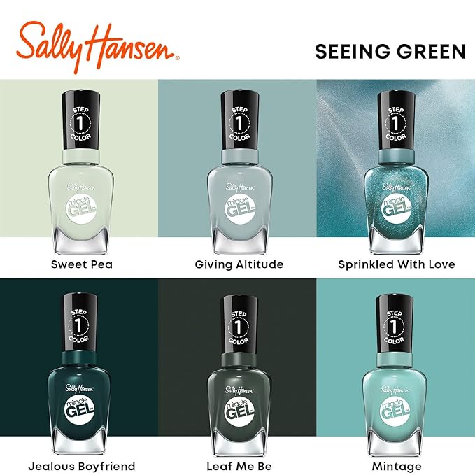 Sally Hansen Miracle Gel Nail Polish, Shade Slate-r Girl #809, 0.5 Fl Oz (Pack of 2)