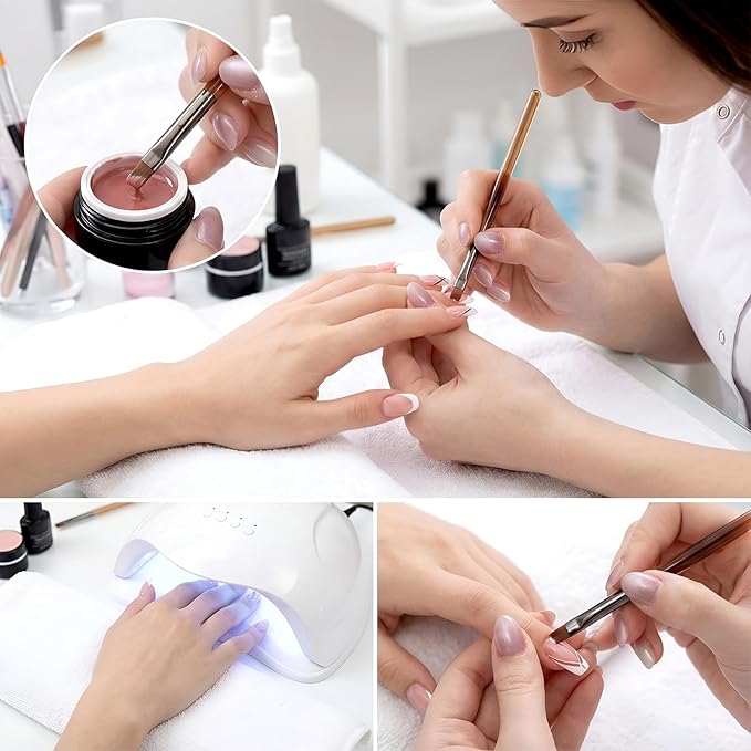 9pcs Nail Art Brushes Set Nail Art Tool Set Striping for Long Lines Drawing Pen with Extension Gel Brush Builder Gel Brush Dotting Pen Salon at Home Diy Manicure