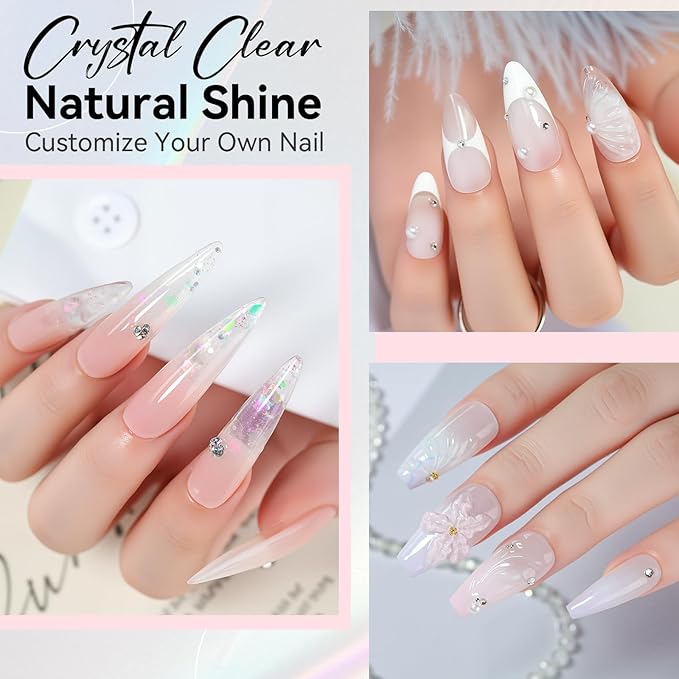 Makartt Hema-Free Poly Nail Gel Clear 50ML Gel Builder for Natural-Looking Strengthener 3D Molding Gel for Trendy Nail Art Long-Lasting and Easy to Use for Home Salon