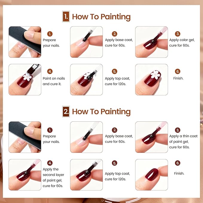 JODSONE 32 Colors Solid Paint Nail Art Gel Polish Set painting Drawing Gel Nail Polish for DIY Nails Art Design