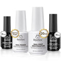 Beetles 4 Pcs 15ml Base Gel and Top Coat Kit with 20ml Nail Dehydrator and Primer, Professional Nail Prep Acid-Free & Hema-Free Dehydrate Bond Primer Set for Acrylic Manicure Gift for Women