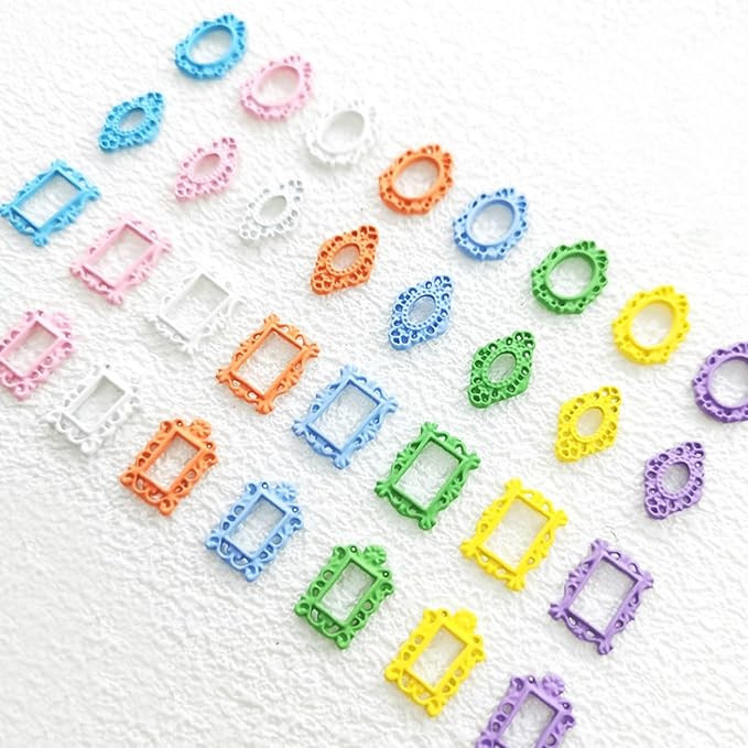 Macaron Frame Nail Charm,3D Retro Nail Charms Vintage Metal Nail Charms Accessories Punk Nail Art Supplies for Manicure Nail Art Craft DIY Nail Decorations