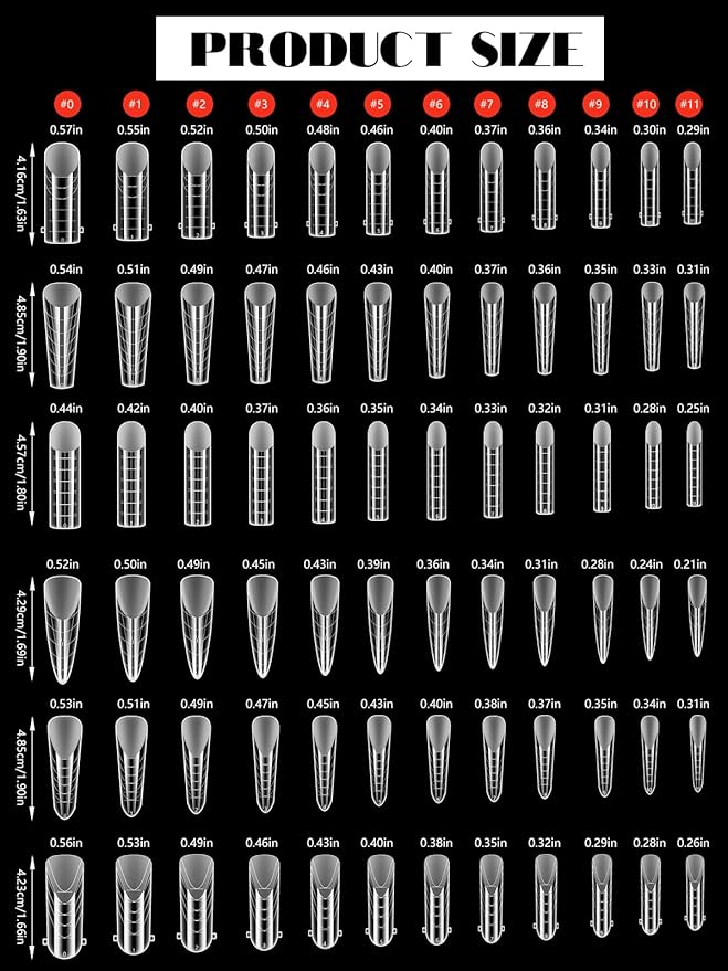 EBANKU Dual Forms for Poly Nail Gel 288PCS Dual Nail Forms Molds Stiletto Coffin Ballerina Acrylic Nail Tips 12 Shapes for Builder Gel Manicure Nail Art Design Salon DIY at Home