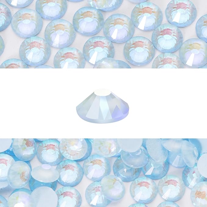 Novani 3000 Pieces Flatback Rhinestones Glass Round Gems F-Lt.Blue Crystals for Nail Art DIY Crafts Clothes Shoes,SS8,2.3-2.5mm