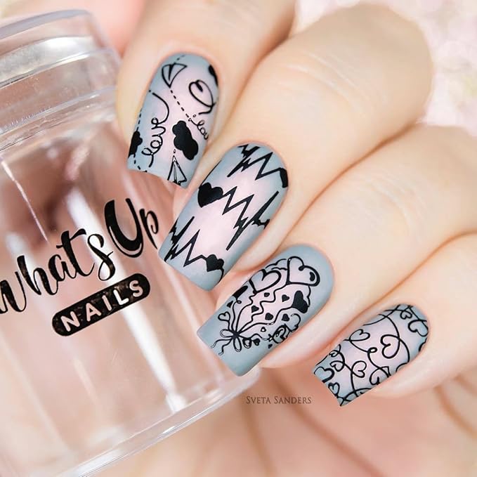 Whats Up Nails - Valentine's Day Stamping Plates 2 pack (B024, B041) for Nail Art Design