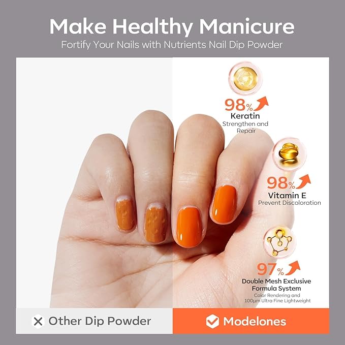 Modelones 20 Colors Dip Powder Nail Kit, Spring Summer Neon Orange Blue Black Pink Purple DIY Manicure Dipping Powder Kit Starter Set System with Activator Base Top Coat Gifts for Women