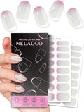 Nail Polish Strips – 32PCS UV Free Salon Quality Wraps, Long Lasting Gel Nail Stickers for Women (Pink Popsicle)