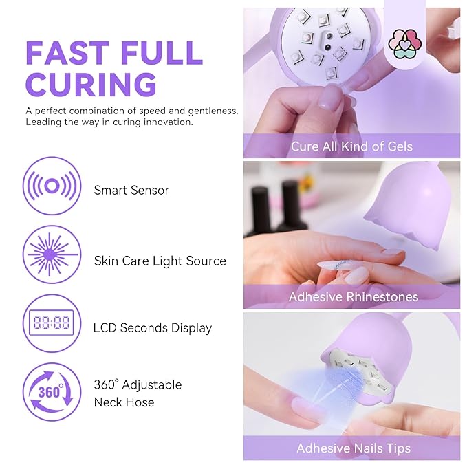 SAVILAND 30W UV Nail Lamp: Gel Lamp for Nail Polish Intellisense Flash Cure Lamp Cordless UV Light for Gel Nail Rechargeable LED Flash Cure Light Quick Drying for Nail Salon Home DIY Manicure