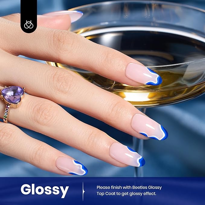 Beetles Blue Gel Nail Polish 15ml Royal Blue Color Noble Night Nail Polish Soak Off Uv LED Nail Lamp Gel Polish Manicure Salon DIY Home Paulina Lapis Colorful Bottle