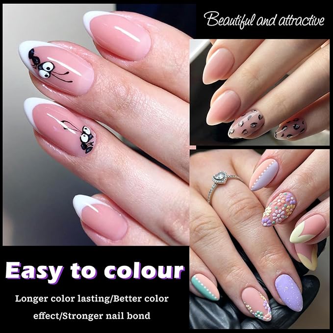 LoveOurHome 420pc Almond Fake Nails Short gel Nail Tips XS Stiletto Press on Nails Clear Almond Nail Tips Full Cover Short False Artificial Fake Fingernail for gel Extension Acrylic Nails Press on
