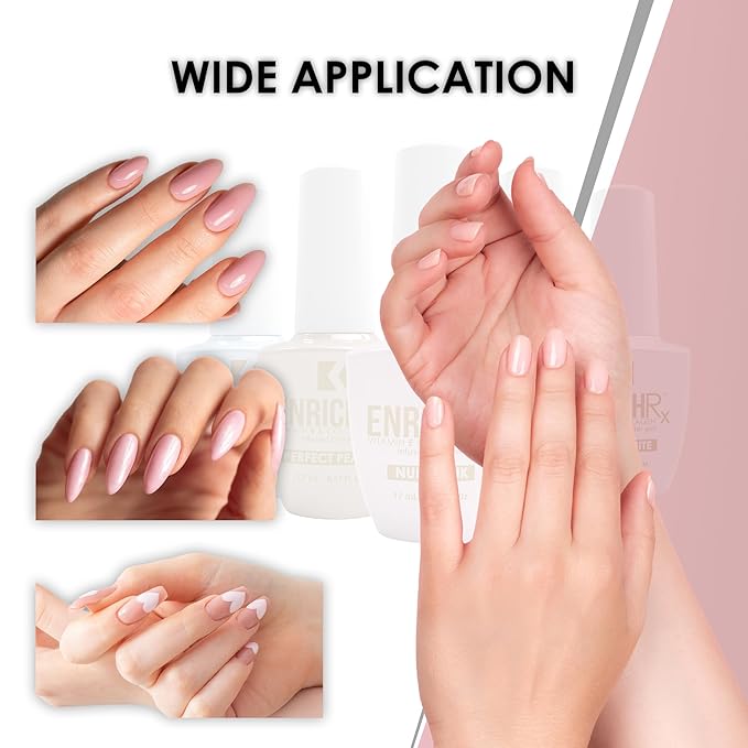 KUPA EnrichRx Builder Gel, Ultra Clear, Vitamin E & Collagen Infused, UV/LED Soak-Off Gel Brush On Natural Nail, 0.57 Fl Oz