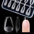 Gelike ec Short Coffin Soft Gel Nail Tip, Gel Full Cover Nail Tips, Soak Off Clear Gelly Tips Pre-Buff PMMA False Press on Nail Tips,12 Sizes-SHORT COFFIN 120PCS