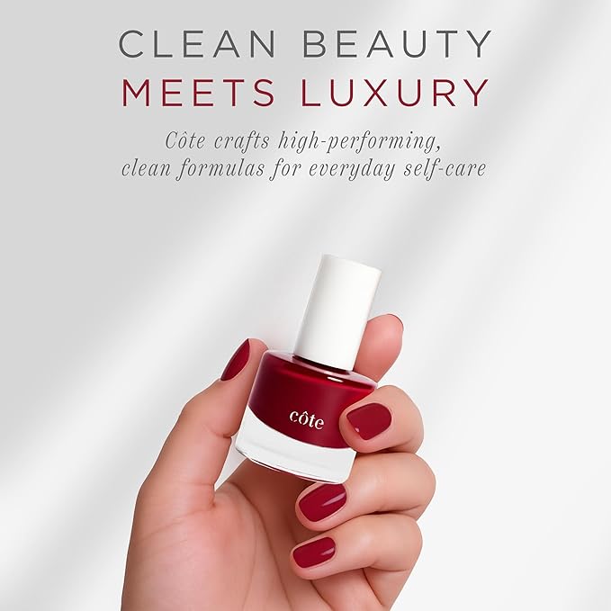 Cote Beauty’s Warm Rich Berry Natural Nail Polish, Luxurious, Creamy Finish, Long Lasting Nail Polish Chip-Resistant, Vegan & Cruelty-Free, Complements All Skin Tones, 0.27 Fl Oz