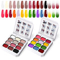Gradient Painting Gel Set, 24 Bright Neon&Almond Nude Colors Ombre Gel Nail Polish for Light Pigment Pat Nail Gel Kit, Silky Texture, French Manicure DIY Nail Art, No-wipe Soak of UV