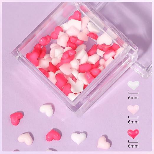 Makartt Nail Charms Rhinestone Glue Kit: 15ML Gel with 3D Heart Charm and Ball Decor for Nails Art Design DIY Acrylic Supply for Techs Decorations Gift Set