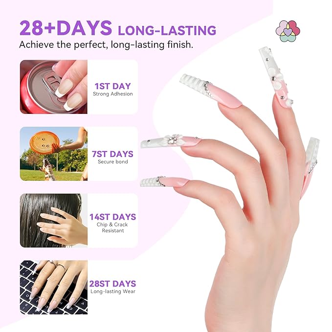 SAVILAND Acrylic Nail Kit: Professional Nails Kit Set Clear White Pink Acrylic Powder and Liquid Set with U V Nail Lamp Nail Remover for DIY Home Use