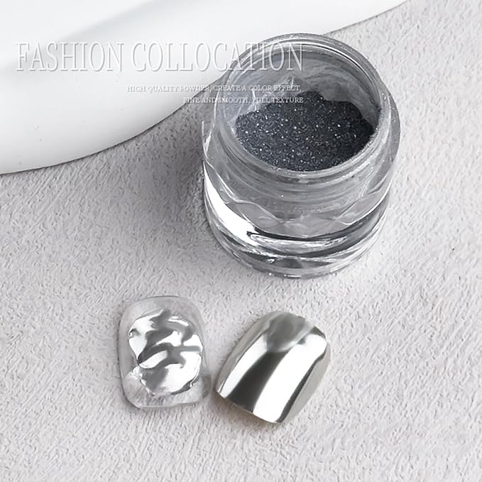 3 Jar Gold Silver Copper Brown Gold Chrome Nail Powder Metallic Mirror Effect Nail Glitter Pigment Powder, Nail Chrome Powder for Nails Gel Polish Design