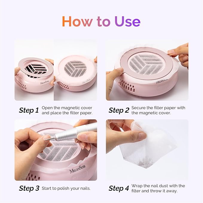 MelodySusie 120Pcs Disposable Filter Papers for HProA Nail Dust Collector