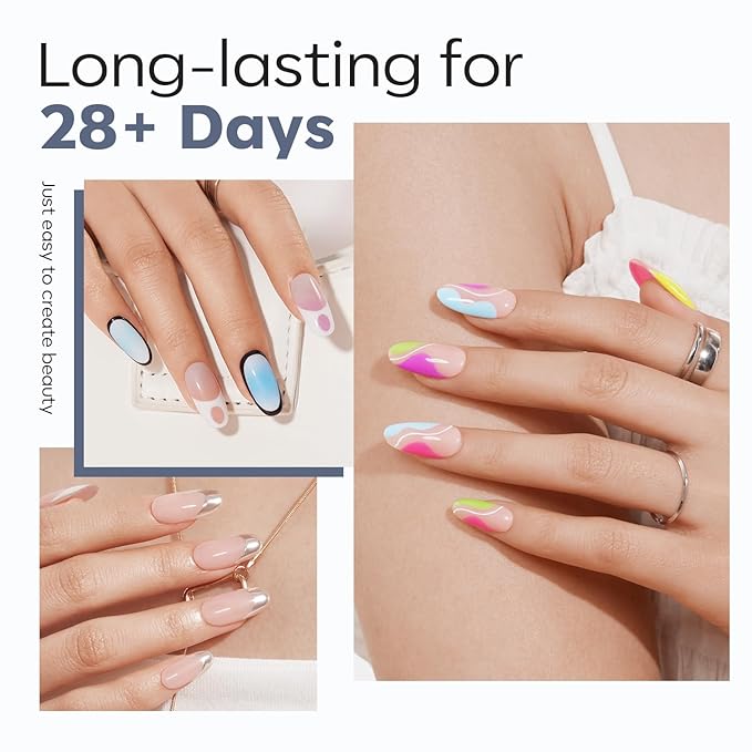 Modelones Medium Round Oval Fake Nail Tips - 510Pcs Gel Tips Pre-shaped Half Matte Full Cover Clear Acrylic Gel Kit False Press on Nails for Extension DIY Salon 15Sizes