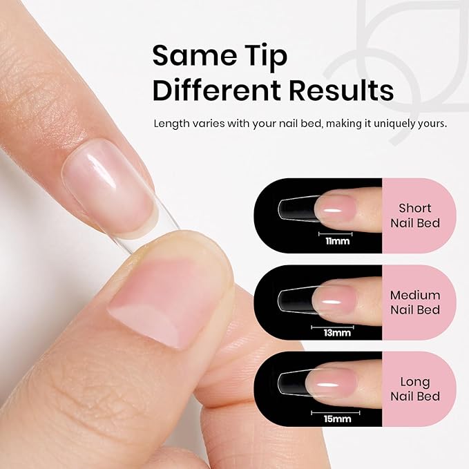 Beetles Gel Nail Tips Medium Coffin 576PCS Etch X Nail Tips, 12 Sizes Pre Shaped Half Matte Press On Nails Full Cover False Nails Acrylic Nails Glue on Nails Extensions Set for Women Home DIY