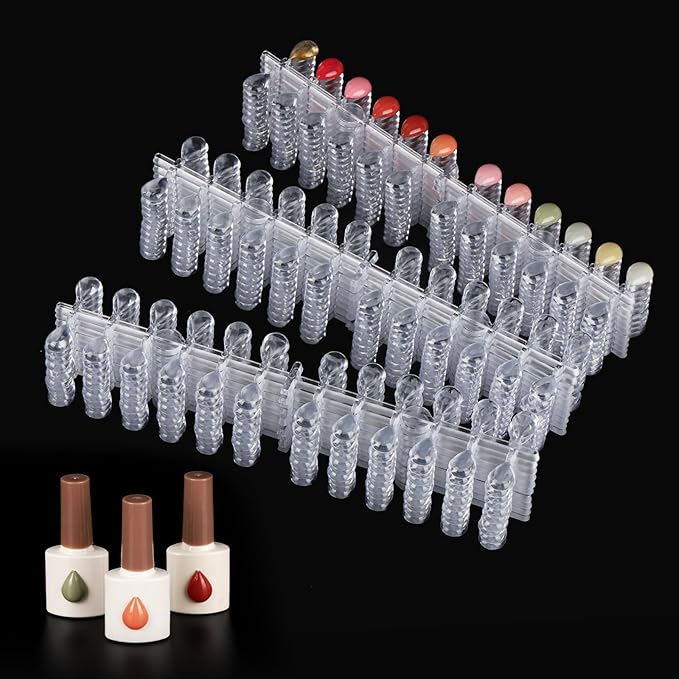 Tbestmax 720 Pcs Nail Polish Swatch Dots, Drop Shape False Nail Polish Color Display Tips with Adhesive Sticker for Nail Polish Training Practicing