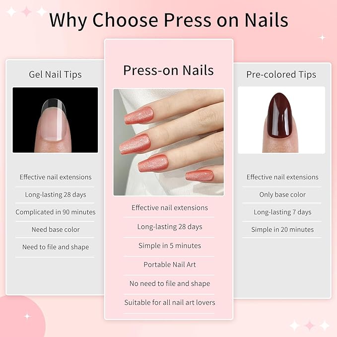 Skycloud Orange Cat Eyes Press On Nails - 24 Pcs Soft Gel Medium Coffin False Nails Kit with Nail Glue, Reusable Stick On Nails for Women and Girls (SK0859)