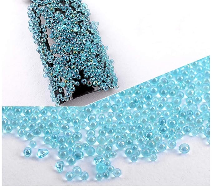 Nail Art 3D Micro Rhinestone Crystal Glass Mini Beads Manicures DIY Glitter Caviar Decoration Tips 6 Colors