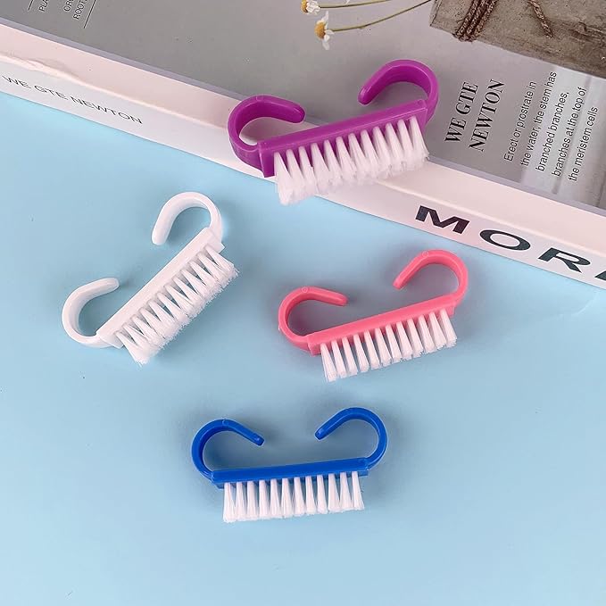Travel Size Handle Grip Nail Brushes, 24 Pack Nail Cleaning Brushes, Hand Scrub Cleaning Brush for Nails and Toes