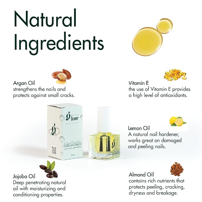 Dead Sea Cuticle & Nail Oil 5ML | Strengthens & Moisturizes Dry & Cracked Cuticles | With Almond, Olive, Argan, Jojoba & Castor Oils, Vitamin E | Nail Repair & Conditioning Oil