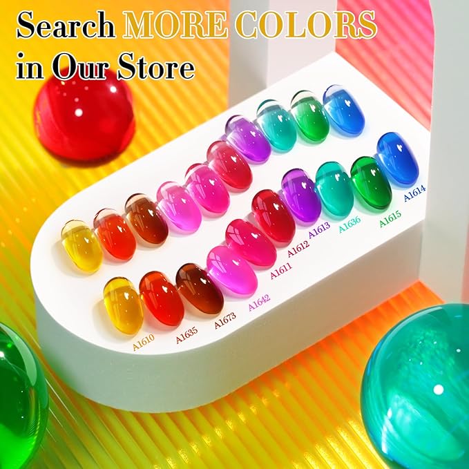 Double Rhythm 0.5 Oz Jelly Gel Polish Same Color Same Bottle Sheer Neutral Natural Light Milky Pastel 15ML Translucent Polish Art DIY at Home (Crystal Yellow-A1610)