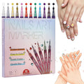 12 Colors Nail Art Pens Set,Nail Point Graffiti Dotting Pen for 3D Nail Art,Liner Brush for DIY Nail Art Beauty Adorn Manicure Tools （1 Set）