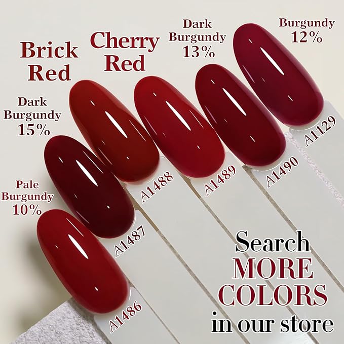Double Rhythm Gel Polish 15ML Jelly Sheer Pastel Light Milky Color Pearl White Bottle 1 PC 0.5 OZ Full Size Nail Art Salon at Home (Brick Red-D1488)