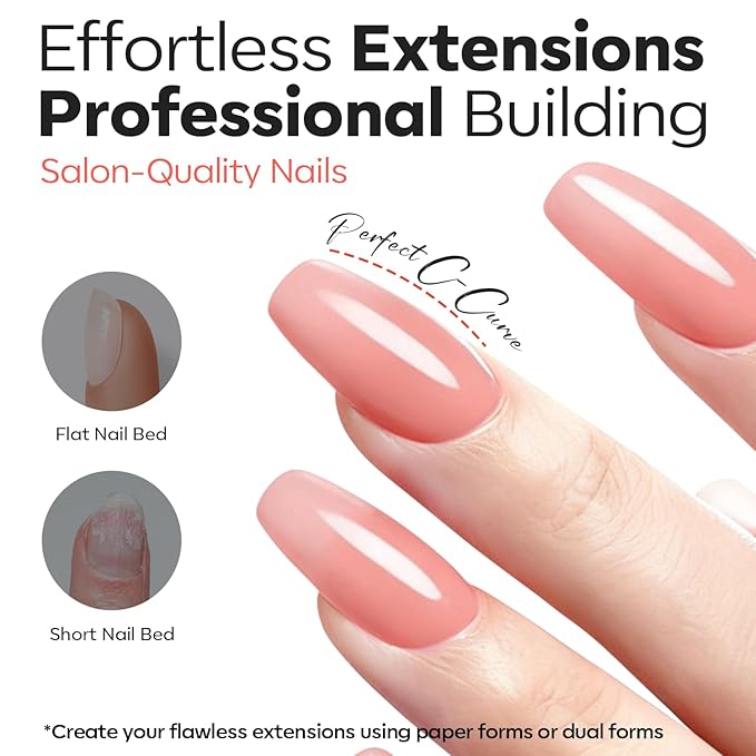 modelones Gel Builder for Nails, 10-in-One Builder Nude Rose Pink 2oz, High Thickness Hard Gel High Hardness for Extension Apex Building Sculpting Overlays Home Salon U V/LED Cured, 2oz