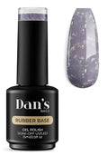 Dan's Nails 15ml Lavender Purple Color with Silver Flakes Rubber Base Gel Coat | Easy Soak Off, UV/LED Lac System for Professional Salon Manicure