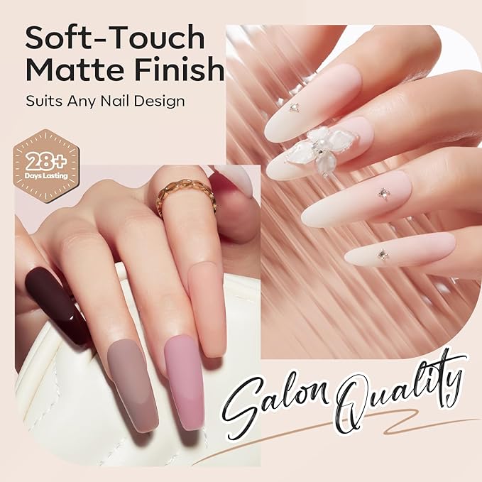 Modelones 2PCS Matte Gel Top Coat Chrome Proof, Powder-Resistant No Wipe Velvet Finish Clear Gel Polish For Nail Art Painting Chrome Isolation Long Lasting DIY U V Manicure Gift for Women
