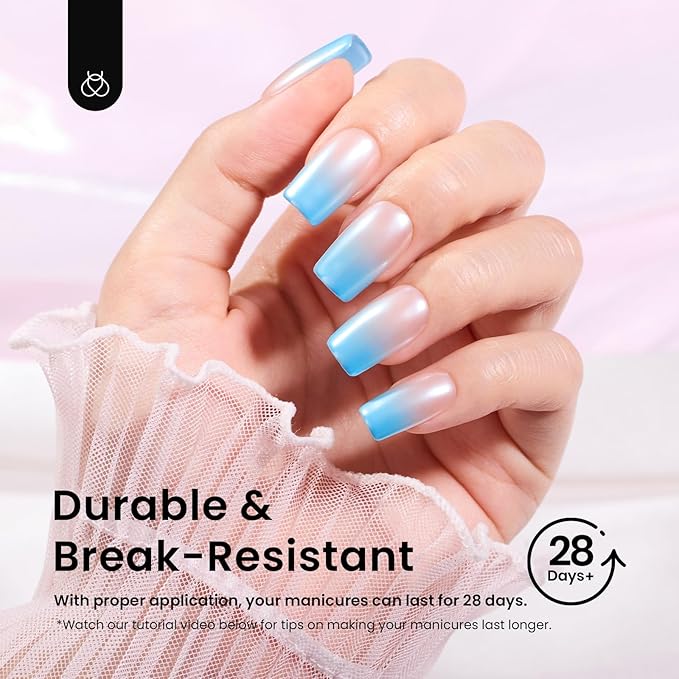 Beetles Gel Nail Tips Etch-X, Square Short, 576Pcs 12 Sizes, Pre-Shaped Half Matte Full Cover Soft Acrylic False Nail Tips Easy DIY Press On Nail Extension Manicure Salon Gift for Women