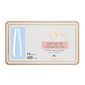 Cre8tion Soft Gel Nail Tips, Extra Long Coffin Shape, 602 Tips in 14 Sizes (00-9) for Professional Nail Extensions