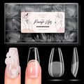 Makartt Nail Tips: 510pcs Full Cover Medium Coffin Fake Nails, 15 Sizes Soft Gel Half Matte Pre-shape Soak Off for Press on Nails DIY for Extension No Crease Acrylic Nail Manicure DIY Salon Home