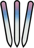 Mont Bleu Rainbow Glass Nail File in Black Pouch - Czech Tempered Glass - Handmade in Bohemia-Czech Republic - Enjoy a Professional Smooth Finish