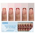 Red French Tip Press on Nails, 150pcs Soft Short Square French Gel Nail Tips in 15Sizes, Pre-lasting Soak Off Acrylic Fake Nails, No Need to File False Nail Tips Extension for Women Nails