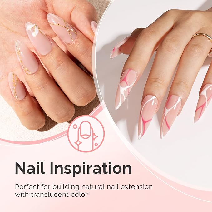 MelodySusie 2PCS 15ML Nude Builder Nail Base Gel for Nails Thickening,Soak Off UV Extension Gel,Rhinestone Glue in a Bottle for Nail Art Design Gift for Women DIY Manicure at Home 019 * 2