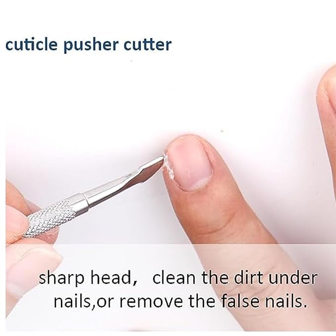 Suvorna 2-in-1 Cuticle Pusher Tool and Cuticle Knife or Cuticle Cutter Empujador De Cuticula Profesional | Mini Cuticle Pusher, Metal Cuticle Pusher Stainless | Nail Cuticle Pusher Nail Design Tools