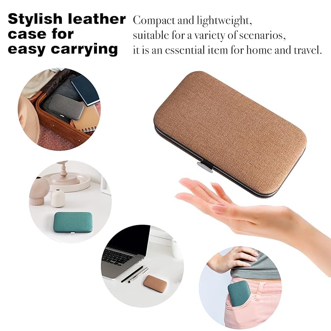 Manicure Pedicure Set Personal Care Nail Clipper Kit 7 PCS Manicure and Pedicure Kit Nail Care Kit for Men Suitable for Travel(Brown) Present for Men Husband Boyfriend Parent