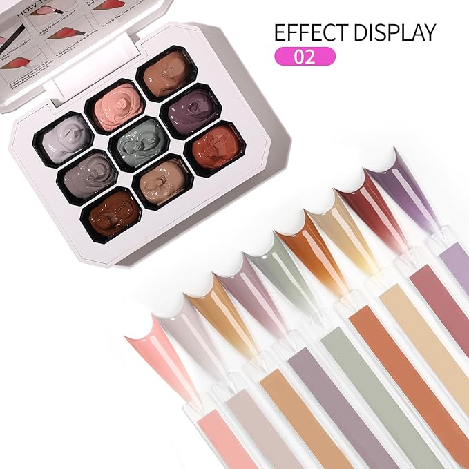 Ombre Gel Nail Polish Nail Sponges for Ombres 9 Series Colorful Blush Effect Pat Painting Gradient Blooming Gel for Ombre Nails Multistyle French Manicure Nail Art DIY Home (A2, 1)